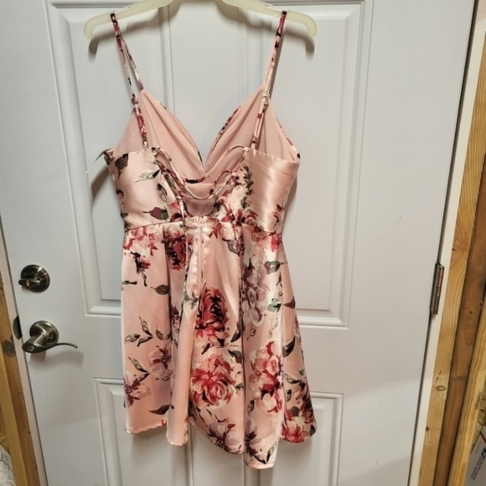 Speechless Floral Tie-back Pink Dress Formal - Picture 7 of 8